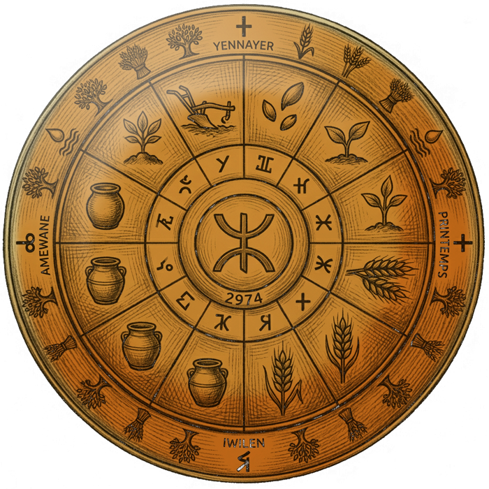 Stylized calendar icon showing a mountain and sun symbolizing travel service with a simple graphic background